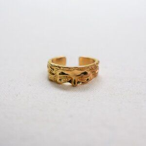 gold half face stoic greek sculpture ring y2k